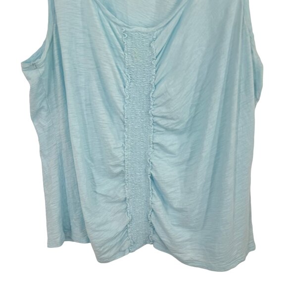 Talbots Light Blue Sleeveless Ruched Women's Tank Top size 3X  cotton - Picture 5 of 8